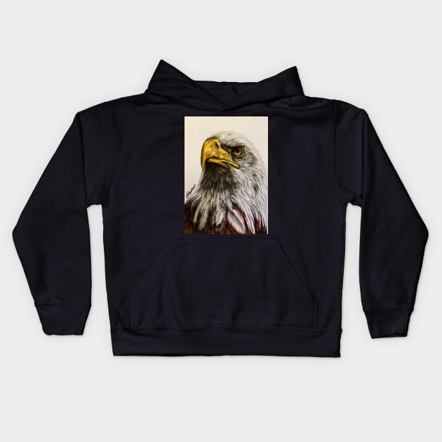 American Bald Eagle Kids Hoodie by Artbythree